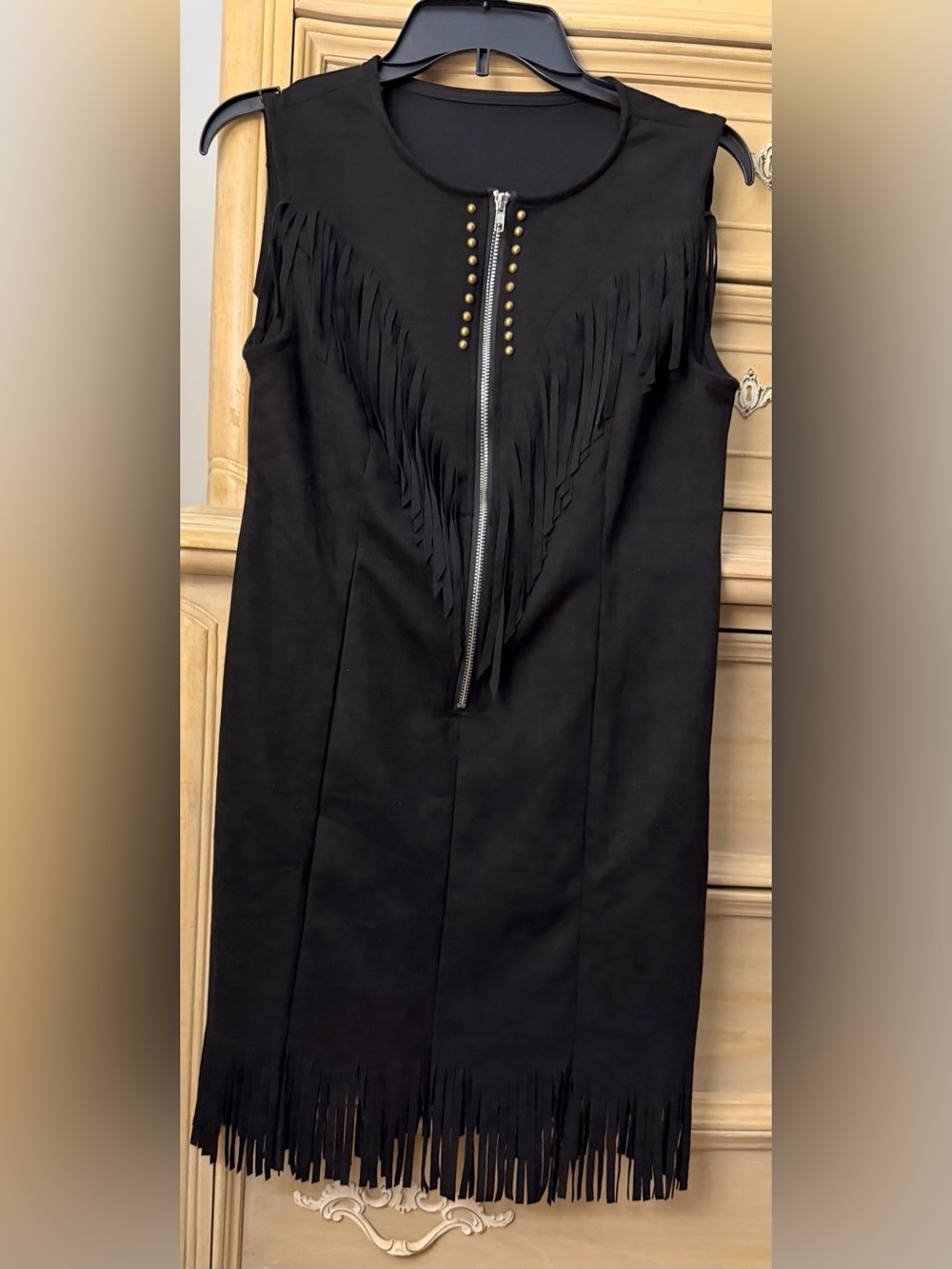 Faux suede cowgirl dress